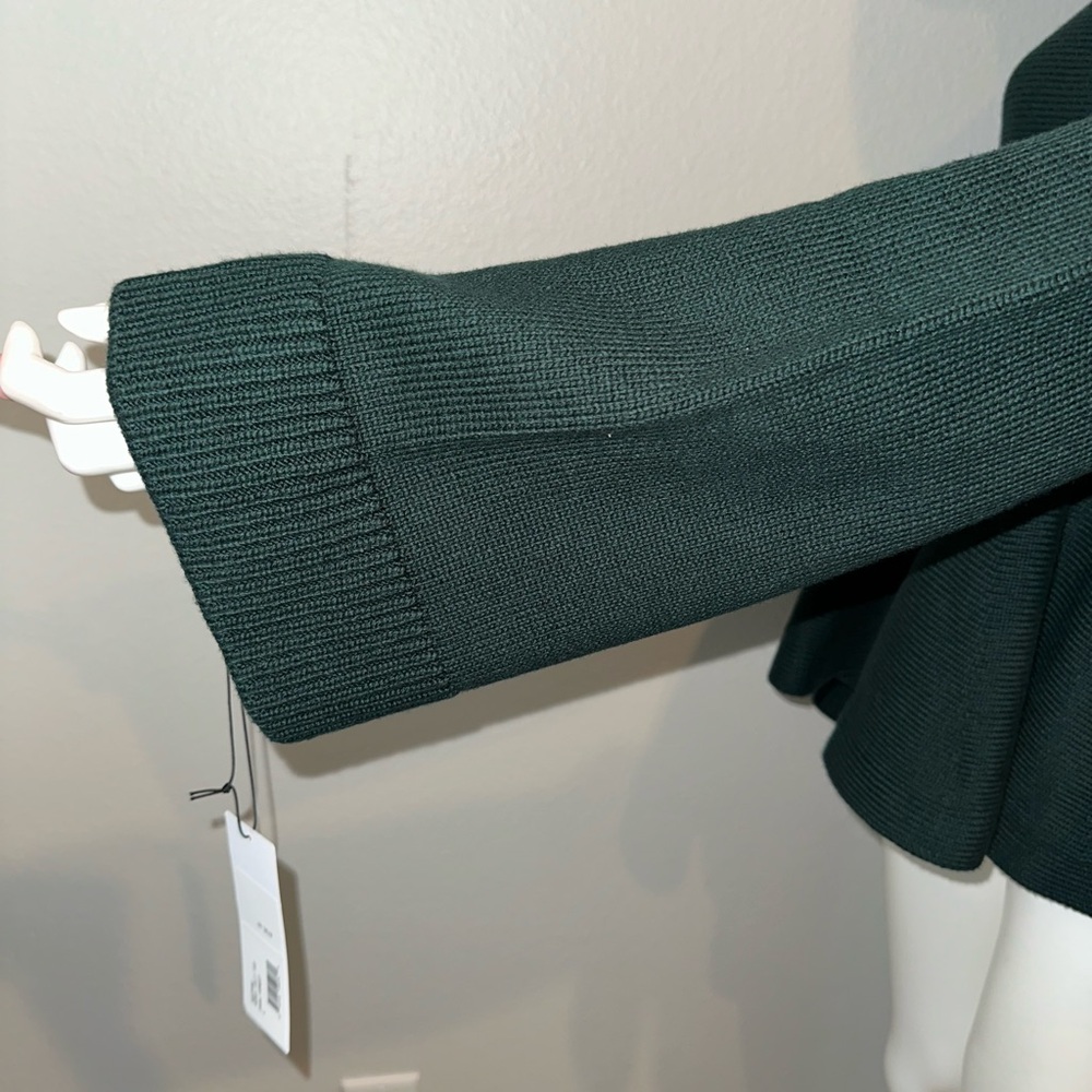ADEAM Intermix “Wendy” forest green peplum knit sweater top L - Picture 5 of 12